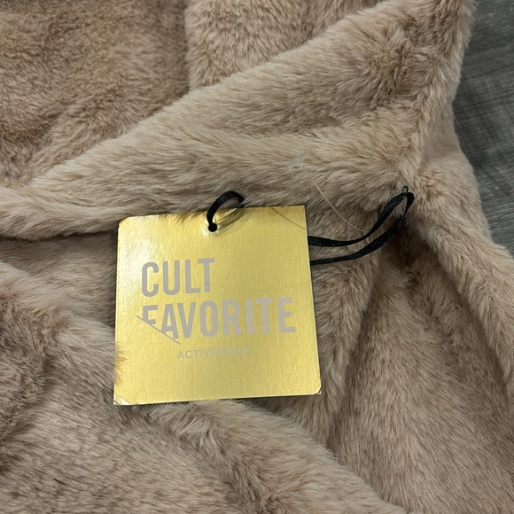 Cult favorite women’s NYC teddy bear tan fleece pull over hoodie size XL - Picture 4 of 6